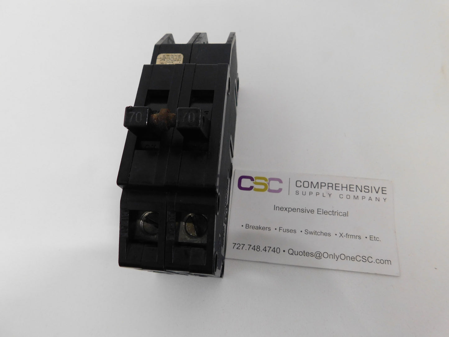 QC270 - Zinsco 70A Amp 2P Pole 10kA@120/240V Plug On Circuit Breaker