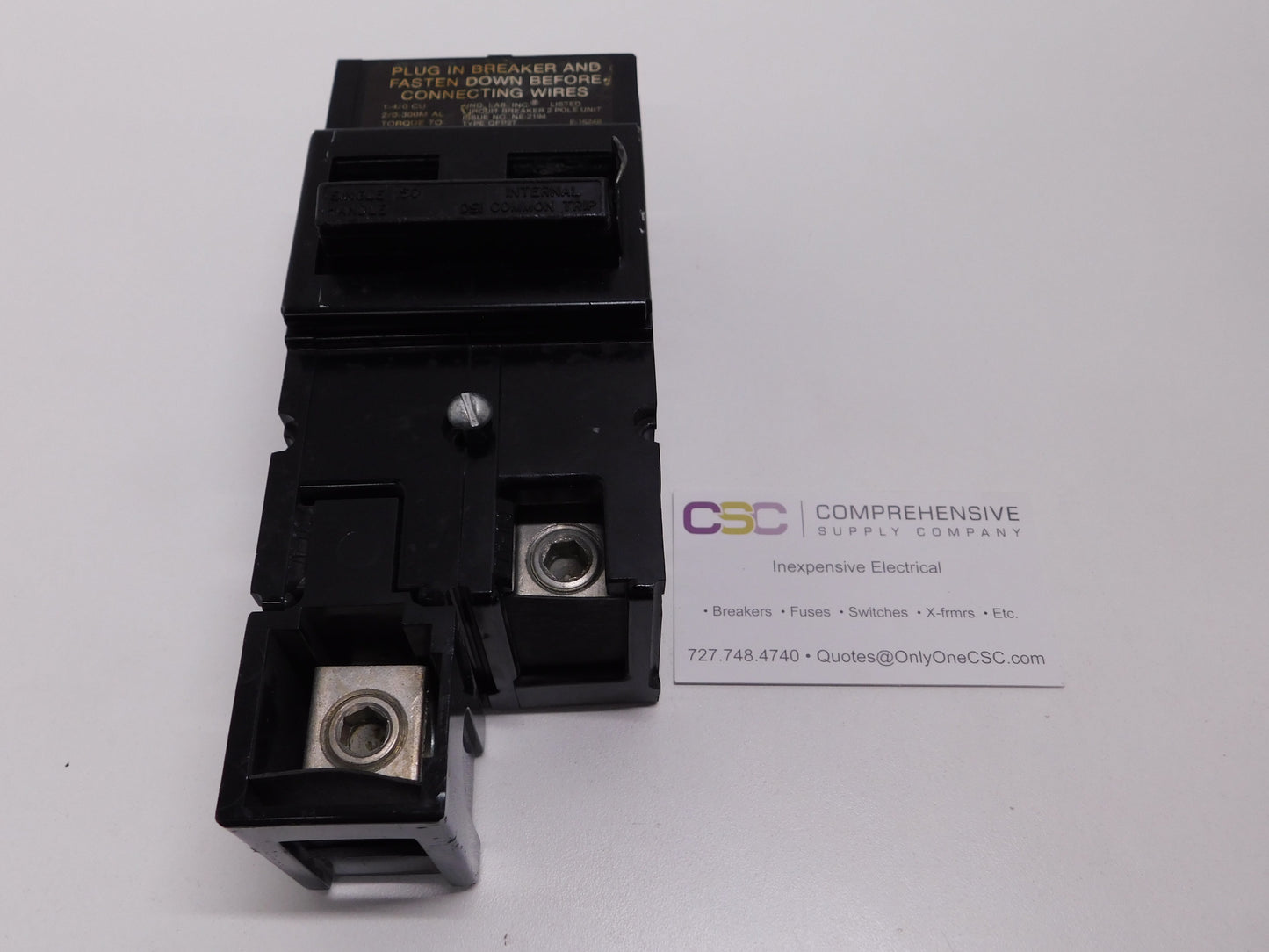 QFP2150T - Zinsco 150A Amp 2P Pole 10kA@120/240V Plug On Main Circuit Breaker W/Offset Lugs
