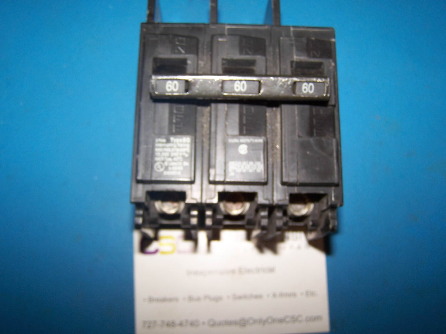 BQ3B060 - Siemens 60A Amp 3P Pole 10kA@240V Bolt On Circuit Breaker
