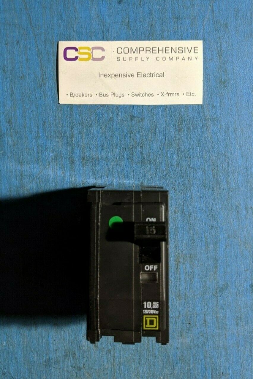 QO215 - Square D 15A Amp 2P Pole 10kA@120/240V Plug On Circuit Breaker