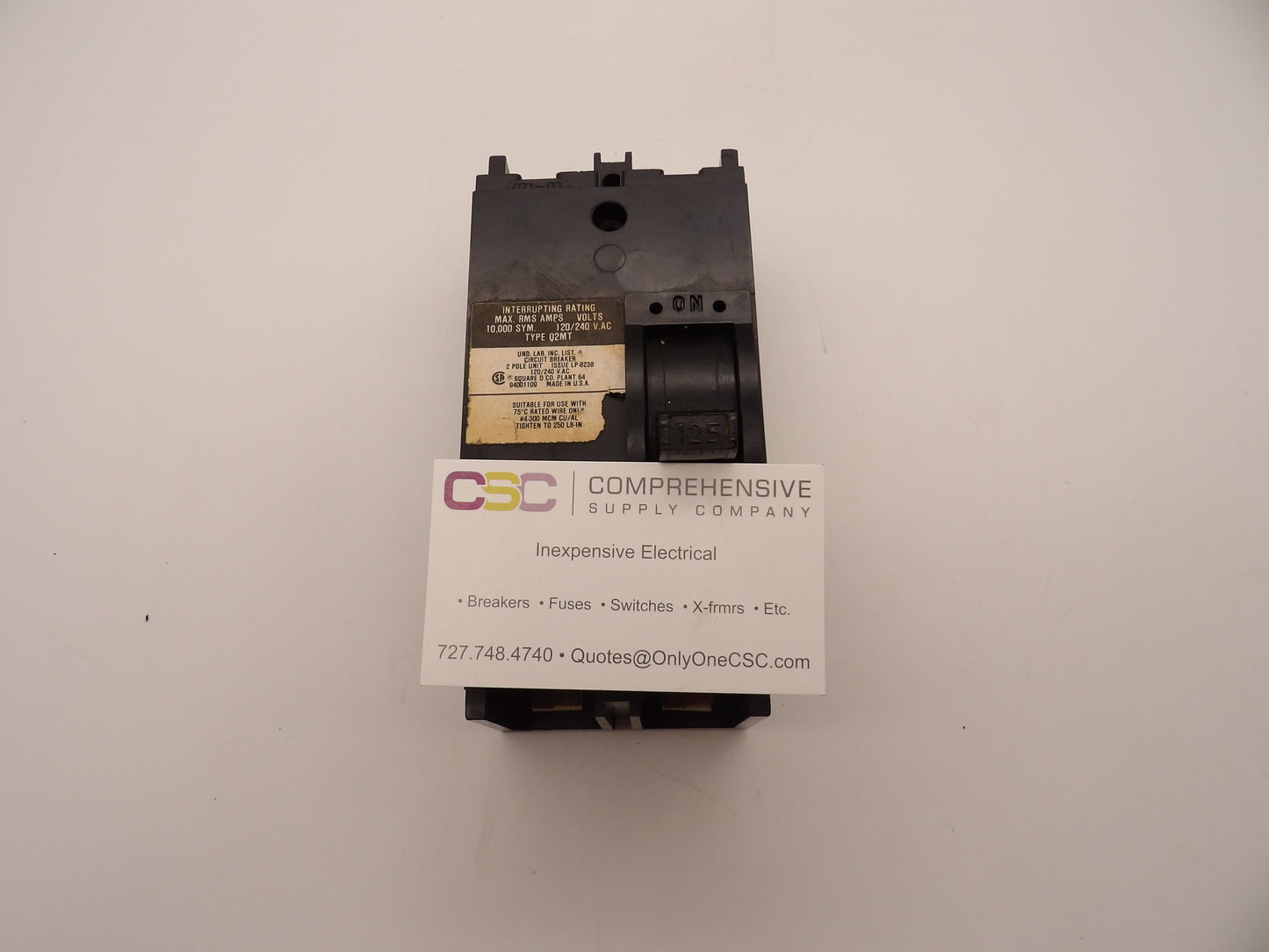 Q2M2125MT - Square D 125A Amp 2P Pole 10kA@120/240V Bolt On Main Circuit Breaker