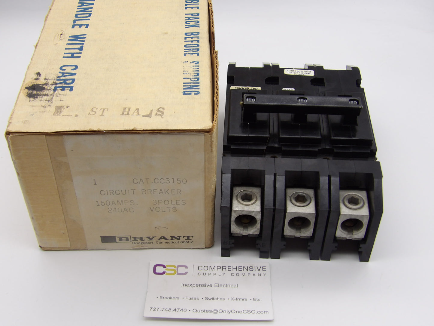 QCC3150 - Bryant 150A Amp 3P Pole 10kA@240V Feed Through Circuit Breaker
