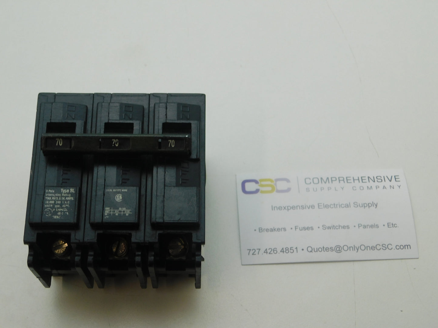 B370 - Siemens 70A Amp 3P Pole 10kA@240V Bolt On Circuit Breaker