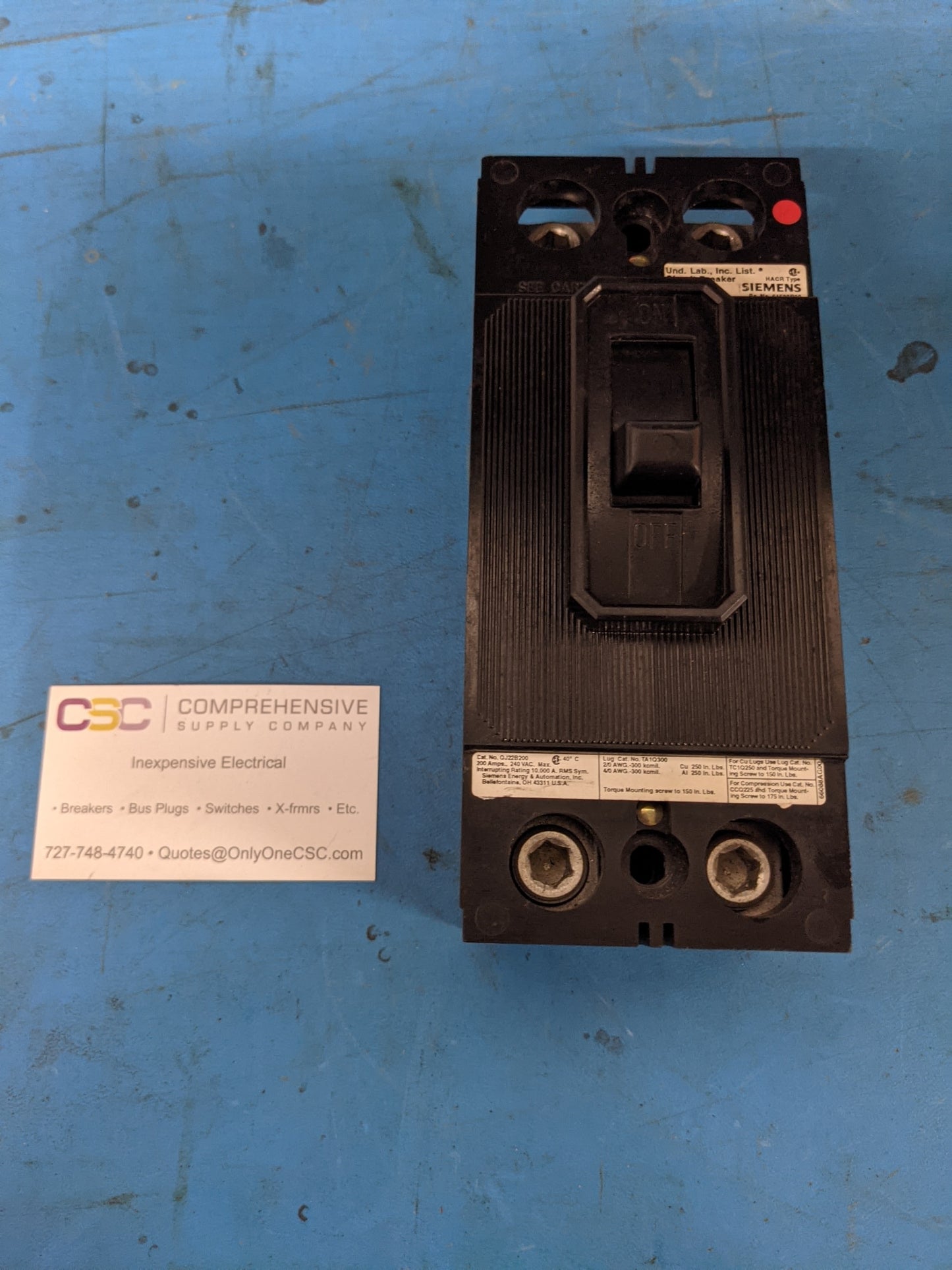QJ22B200 - Siemens 200A Amp 2P Pole 10kA@240V Bolt On Qj2 Circuit Breaker