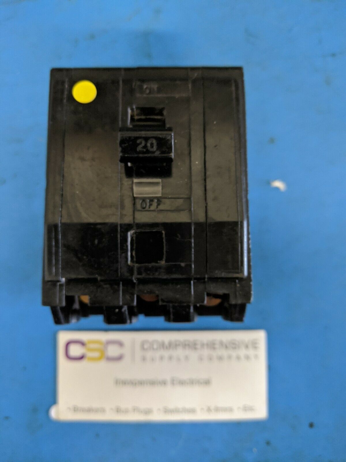 QO320 - Square D 20A Amp 3P Pole 10kA@240V Plug On Black Circuit Breaker