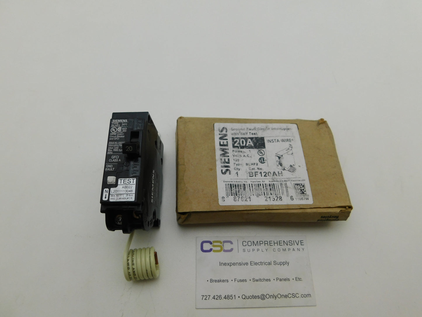 BF120AH - Siemens 20A Amp 1P Pole 22kA@120V Bolt On Ground Fault GFCI Circuit Breaker