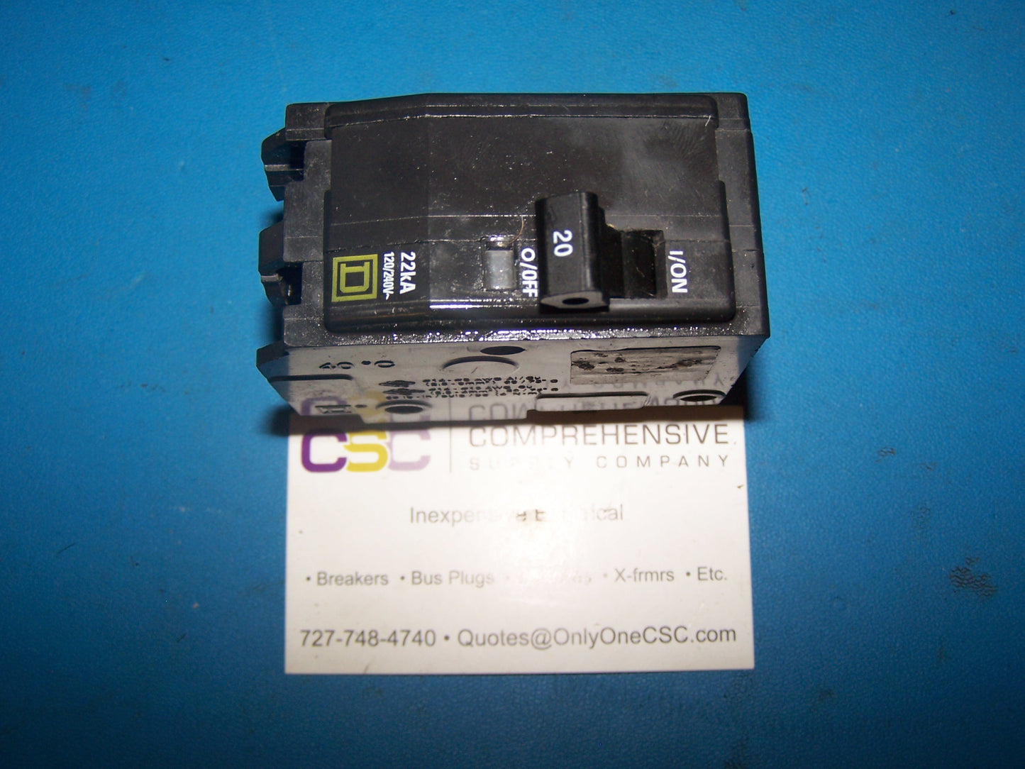 QO220VH - Square D 20A Amp 2P Pole 22kA@120/240V Plug On Circuit Breaker