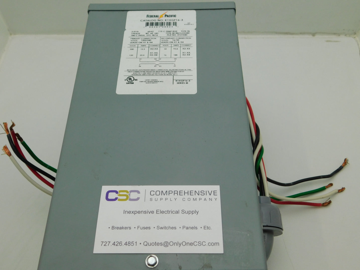 K1XGF16-3 - Federal Pacific 3Kva 120/240 Primary Volt / 16/32 Secondary Volt 3R Transformer