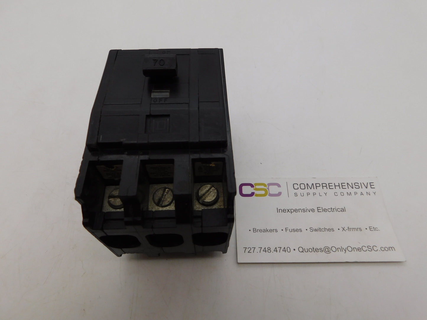 QO370 - Square D 70A Amp 3P Pole 10kA@240V Plug On Black Circuit Breaker