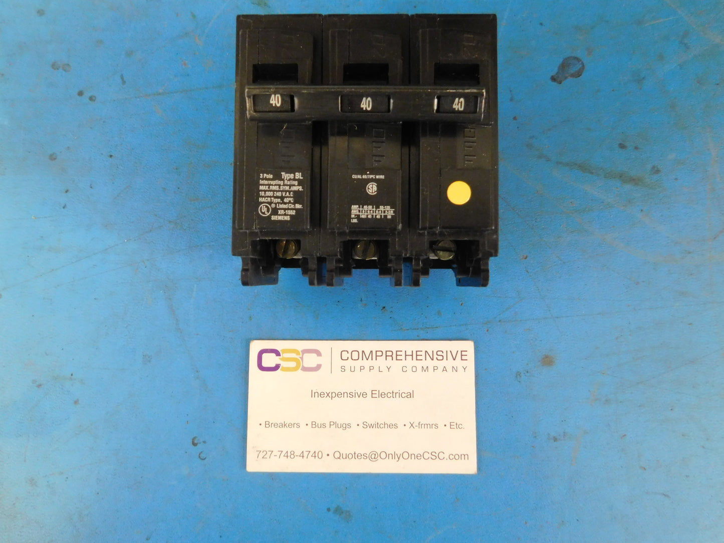 B340 - Siemens 40A Amp 3P Pole 10kA@240V Bolt On Circuit Breaker