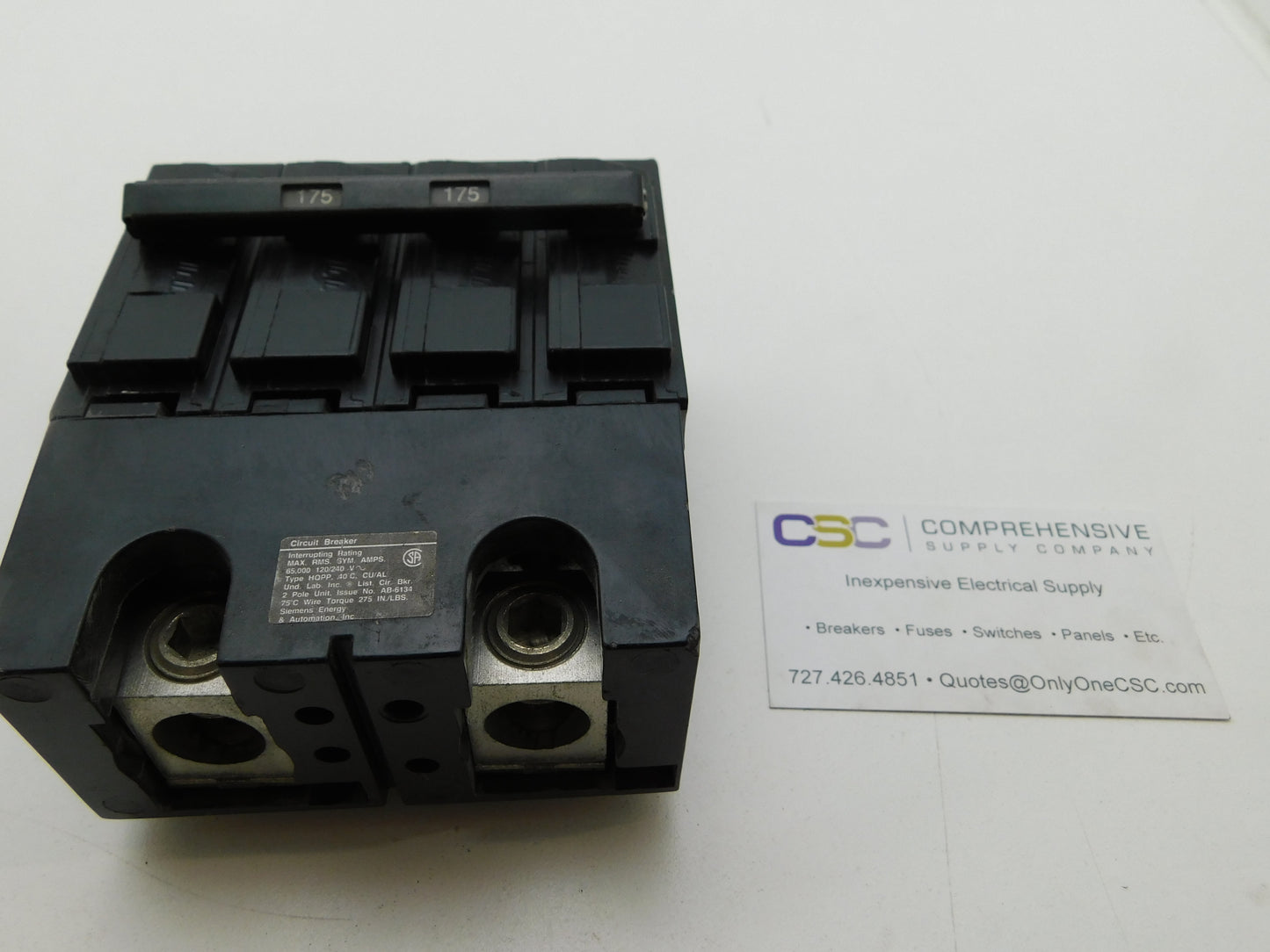 Q2175BHH - Siemens 175A Amp 2P Pole 65kA@120/240V Plug On Main Circuit Breaker
