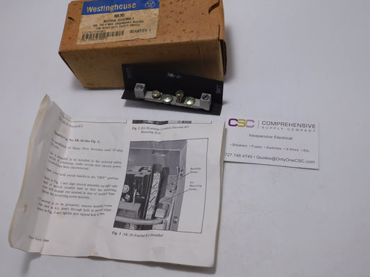 NK30 - Westinghouse 30A Amp 250V Groundable Neutral For Heavy Duty Safety Switch