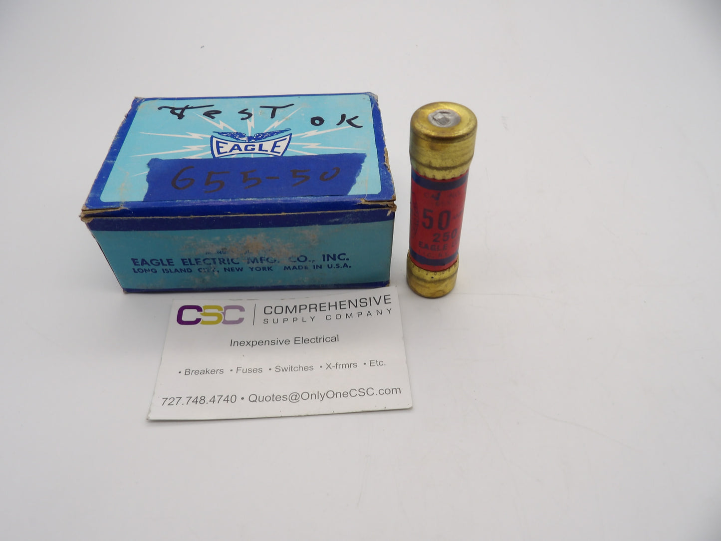 655-50 - Eagle Electric 50A Amp 250V Class K5 One Time Cartridge Fuse - 10Pk
