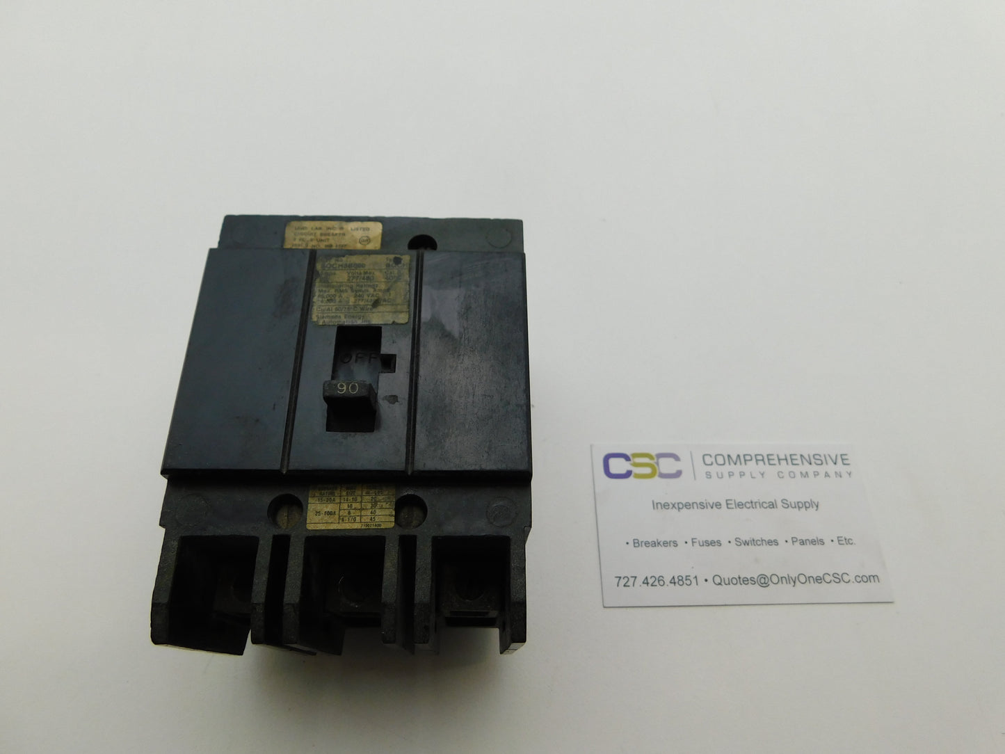 BQCH3B090 - Siemens 90A Amp 3P Pole 14kA@277/480V Bolt On Circuit Breaker
