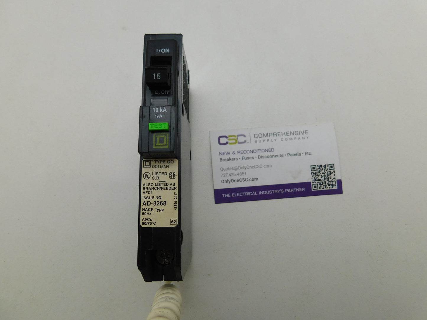 QO115AFI - Square D 15A Amp 1P Pole 10kA@120V Plug On Arc Fault AFCI Circuit Breaker