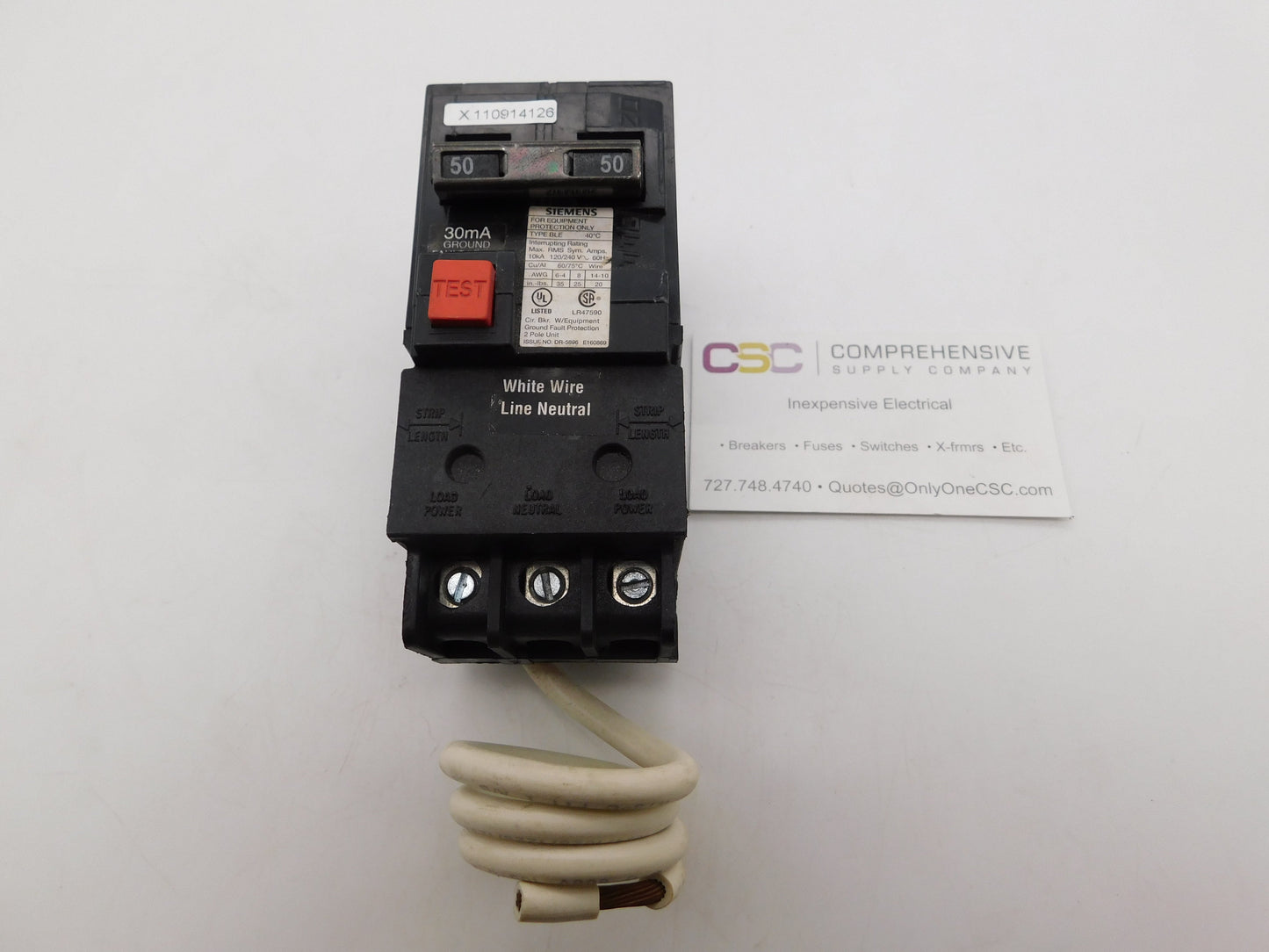 BE250 - Siemens 50A Amp 2P Pole 10kA@120/240V Bolt On Ground Fault GFCI Circuit Breaker