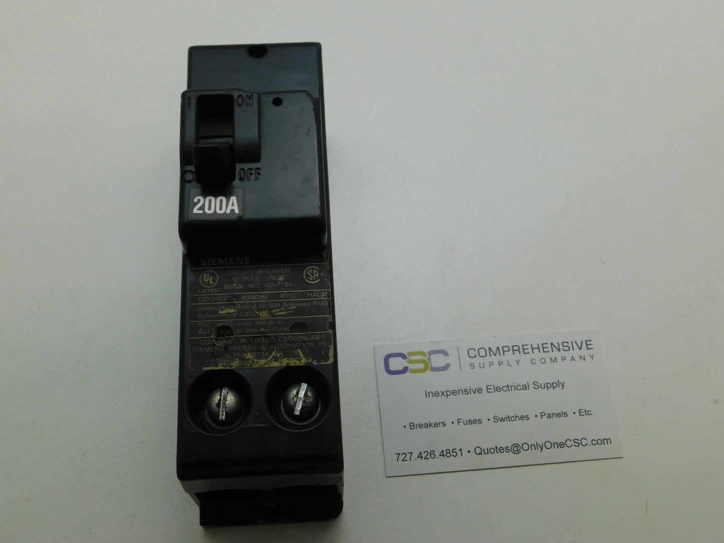 QN2200 - Siemens 200A Amp 2P Pole10kA@120/240V Plug On Circuit Breaker