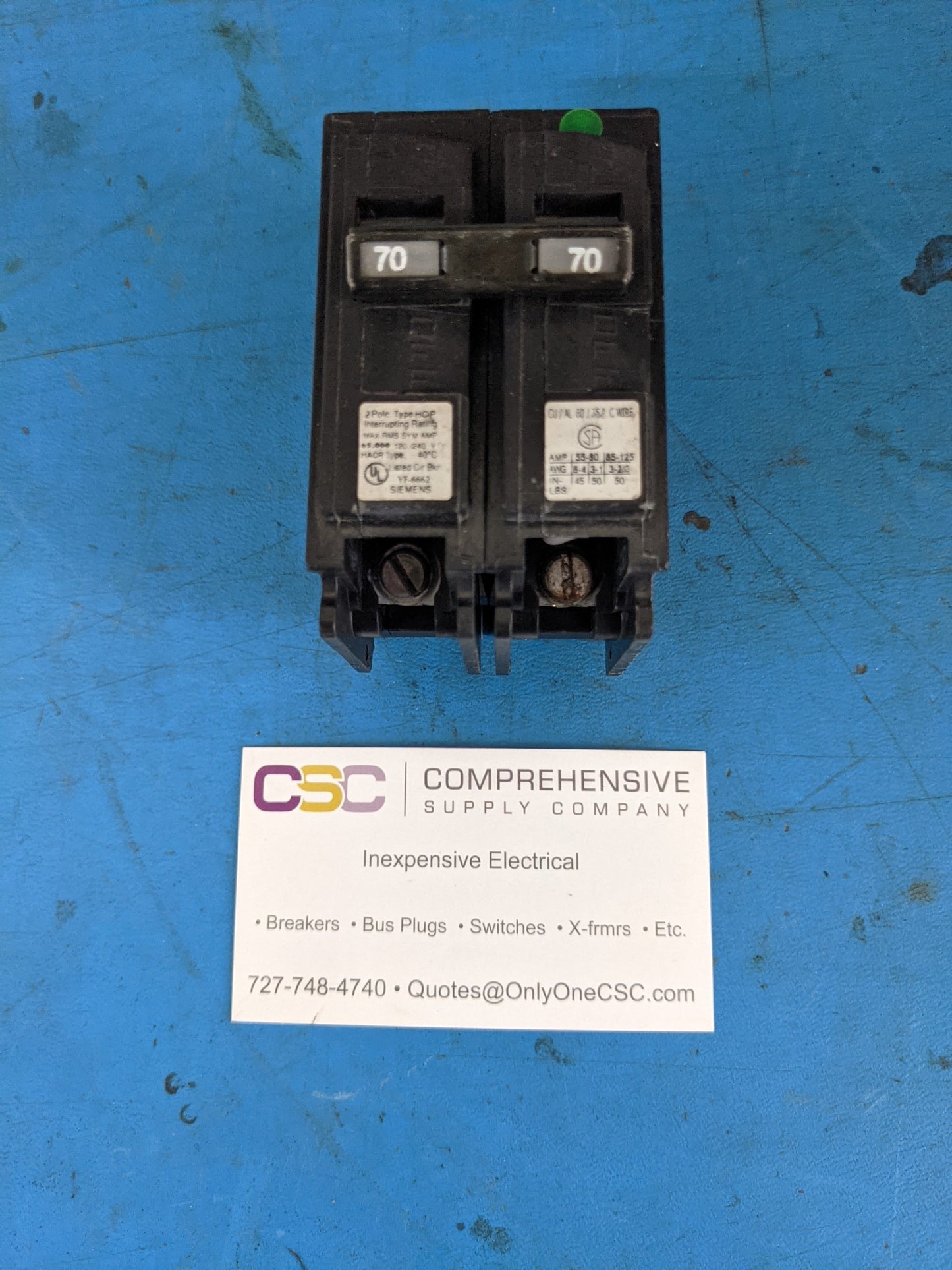 Q270HH - Siemens 70A Amp 2P Pole 65kA@120/240V Plug On Hqp Circuit Breaker
