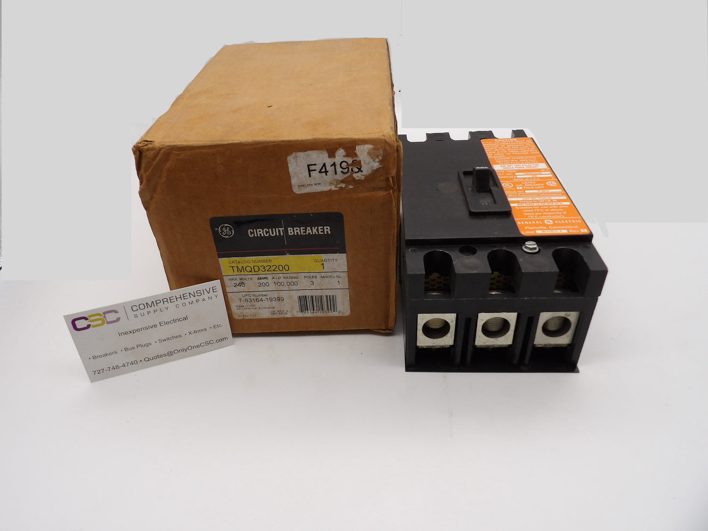 TMQD32200 - GE 200A Amp 3P Pole 100kA@240V Bolt On Circuit Breaker