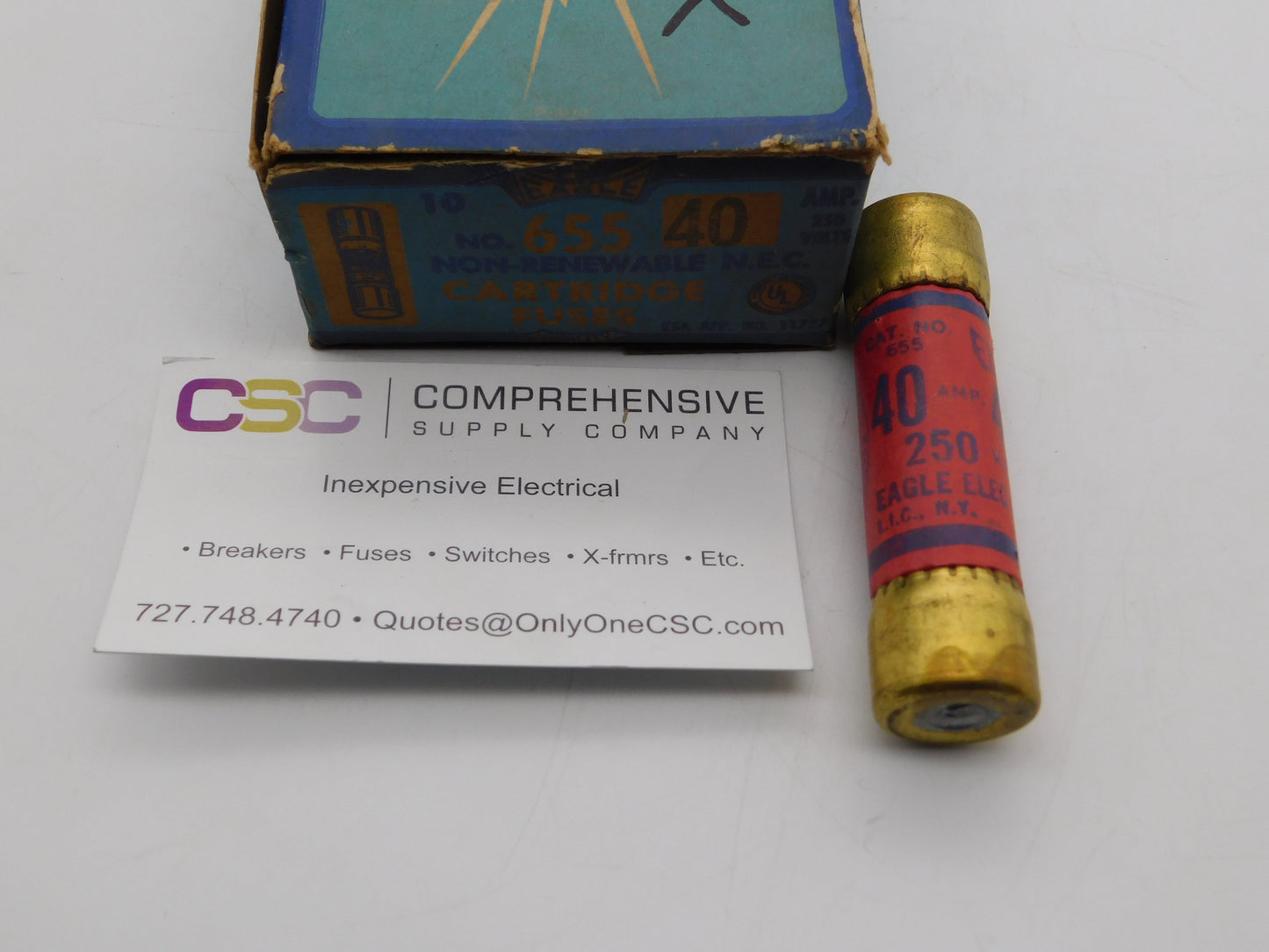 655-40 - Eagle 40A Amp 250V Class H Cartridge Fuse - 10 Pack