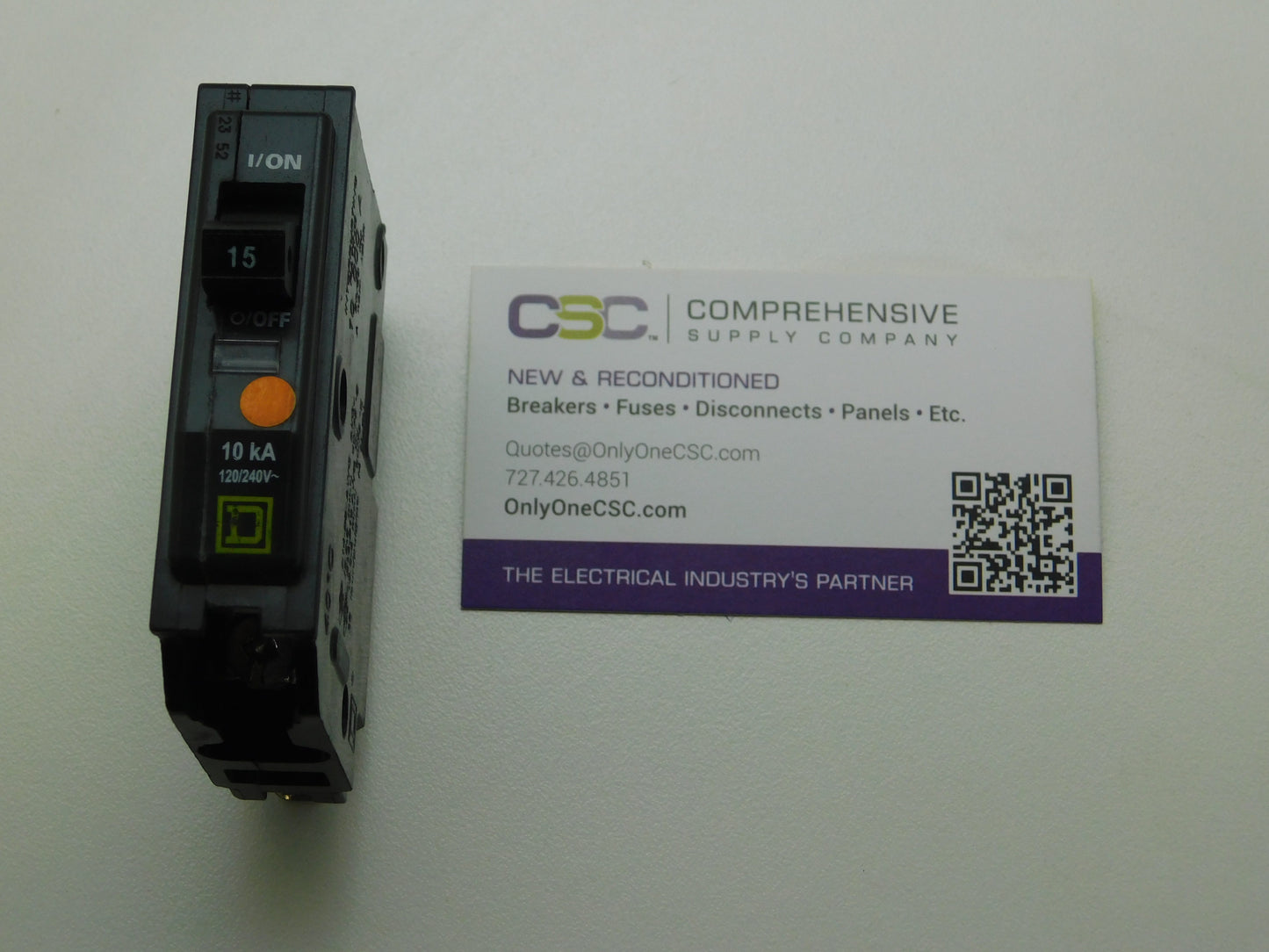 QO115 - Square D 15A Amp 1P Pole 10kA@120/240V Plug On Circuit Breaker