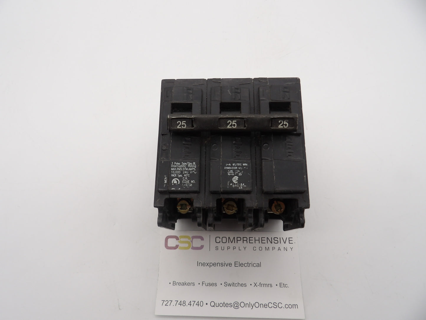 B325 - Siemens 25A Amp 3P Pole 10kA@240V Bolt On Circuit Breaker