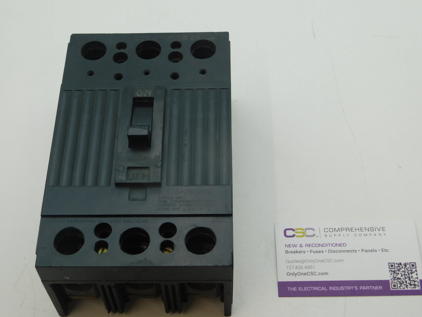 TQD34200WL - GE 200A Amp 3P Pole 10kA@415/240V Bolt On Circuit Breaker W/Lugs - Tqd32200