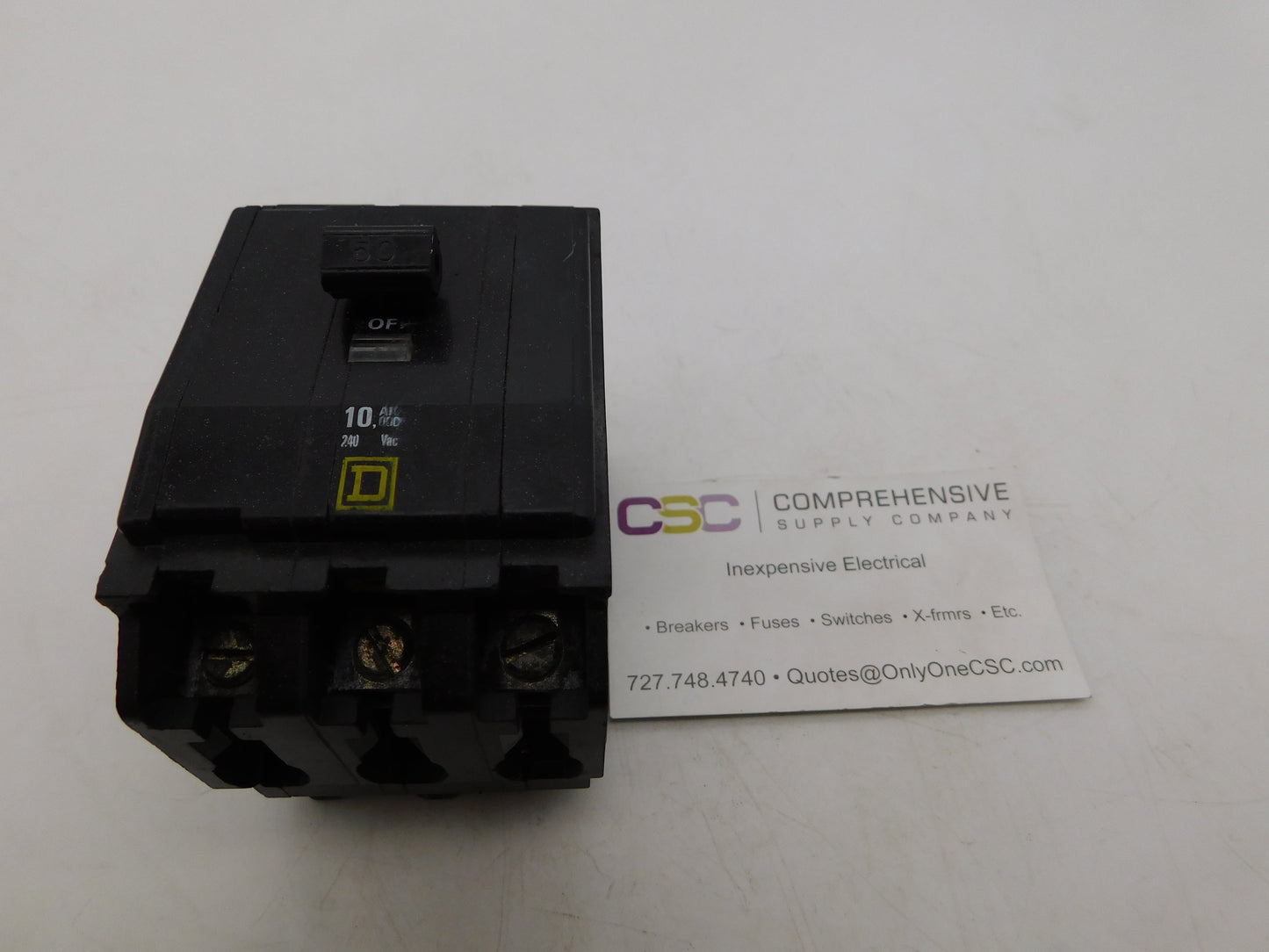 QO350 - Square D 50A Amp 3P Pole 10kA@240V Plug On Circuit Breaker