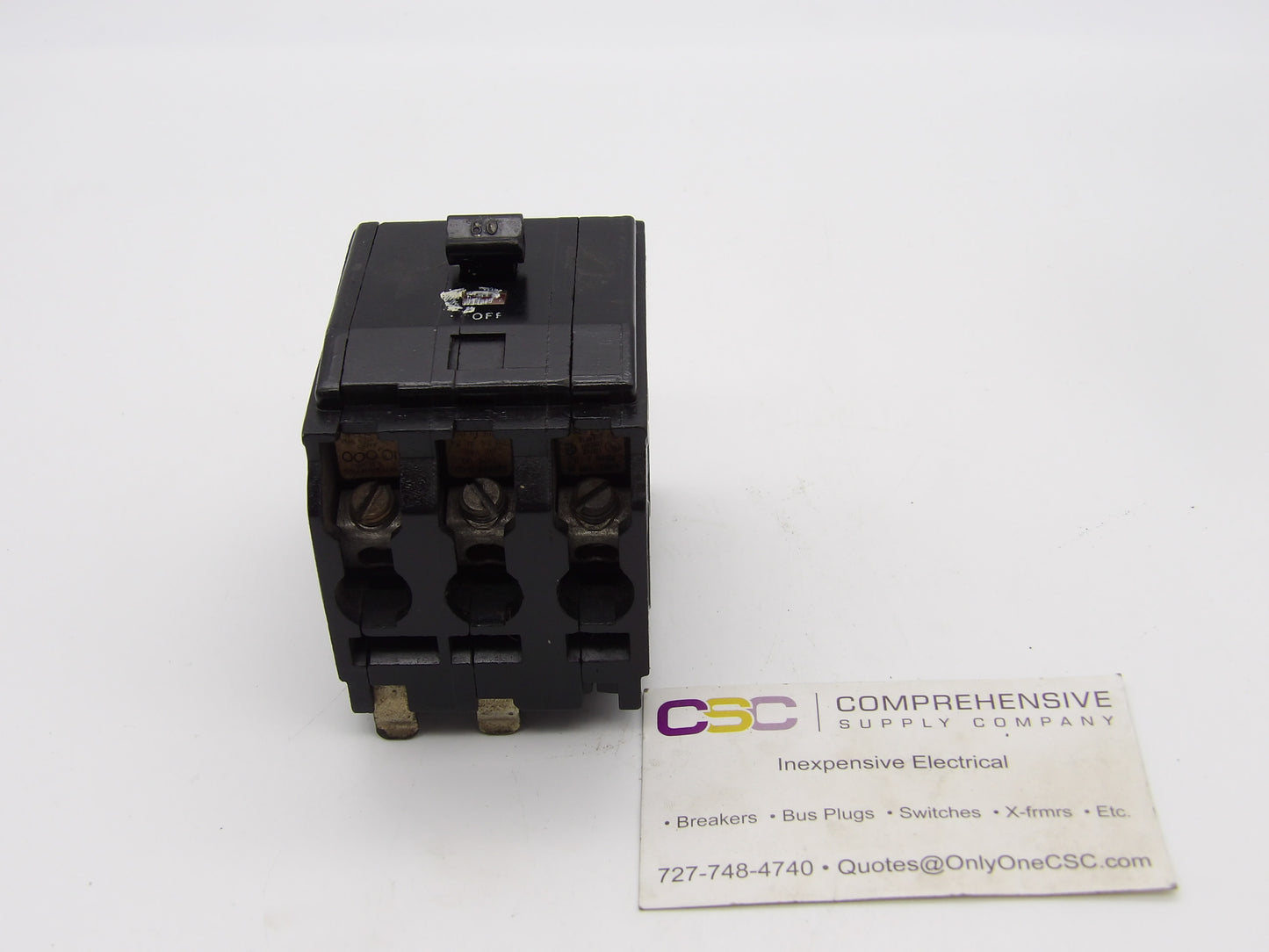 QO360 - Square D 60A Amp 3P Pole 10kA@240V Plug On Black Circuit Breaker