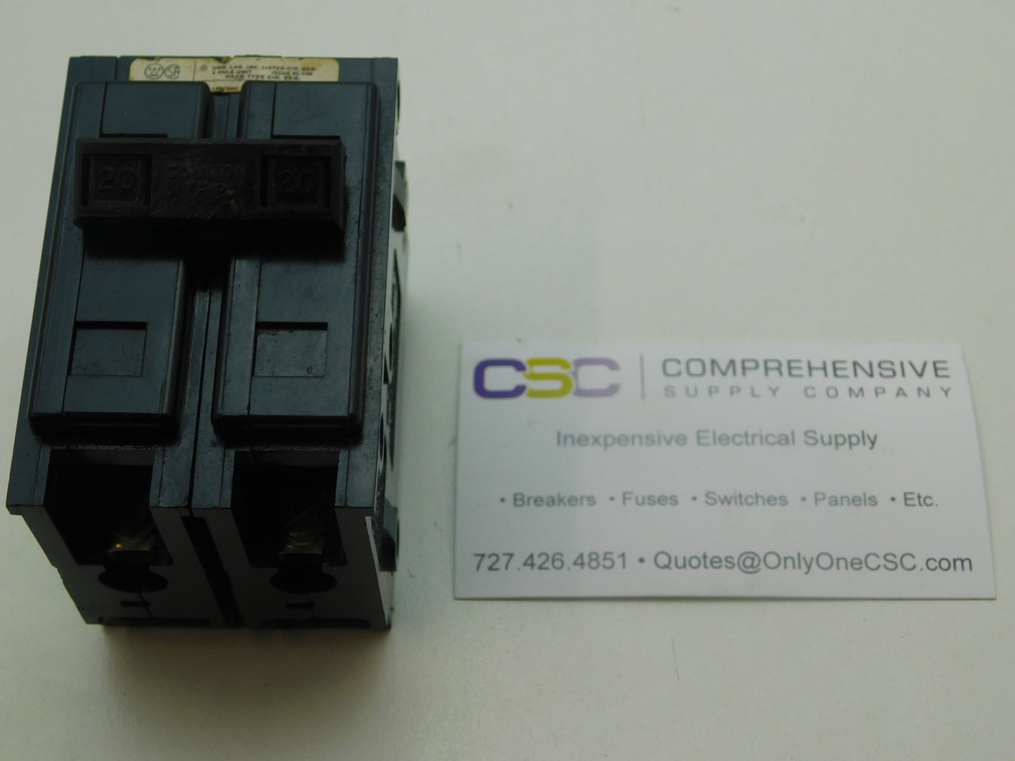 BAB2020 - Eaton 20A Amp 2P Pole 10kA@120/240V Bolt On Black Circuit Breaker