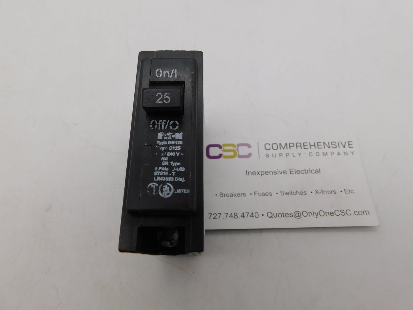 BR125 - Eaton 25A Amp 1P Pole 10kA@120/240V Plug On Circuit Breaker