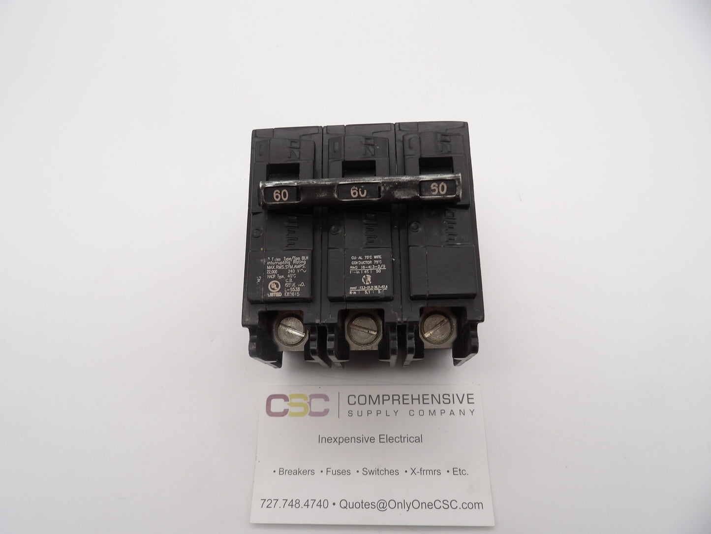B360H - Siemens 60A Amp 3P Pole 22kA@240V Bolt On Circuit Breaker