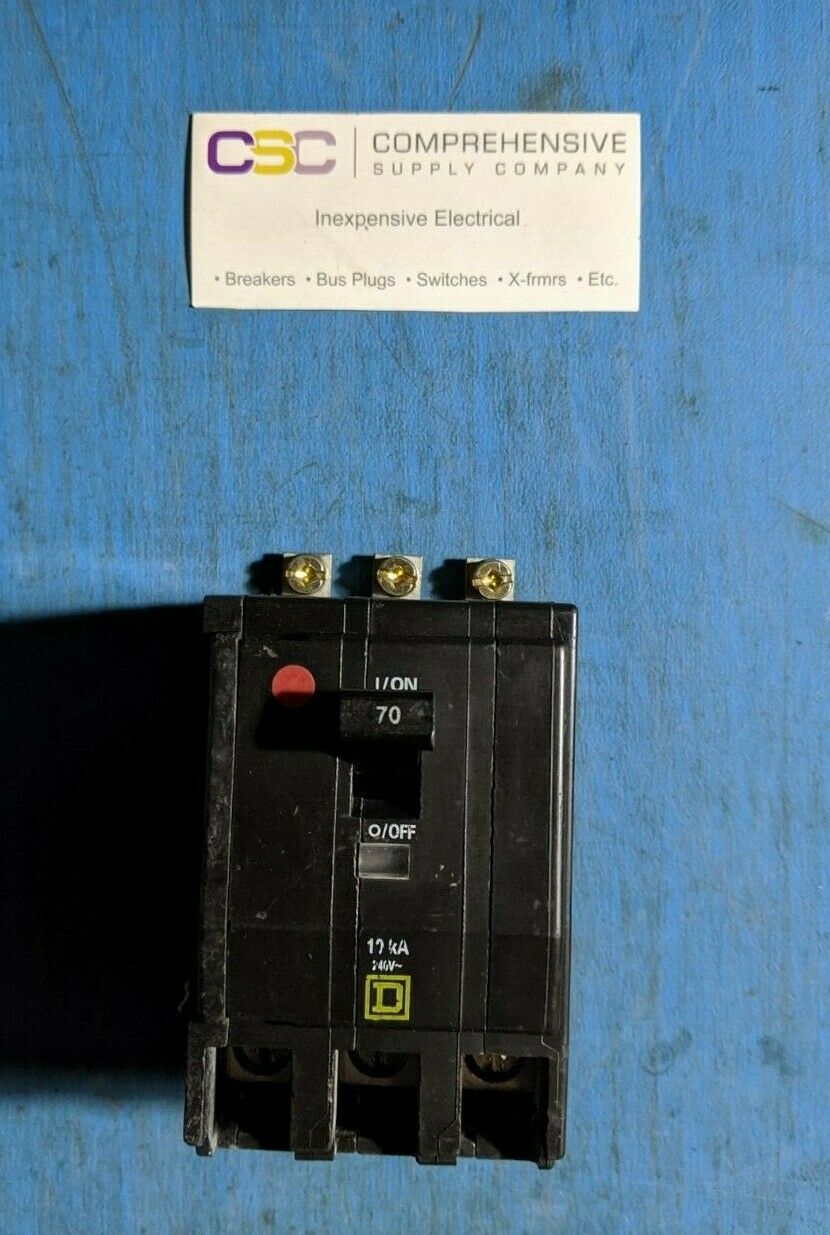 QOB370 - Square D 70A Amp 3P Pole 10kA@240V Bolt On Circuit Breaker