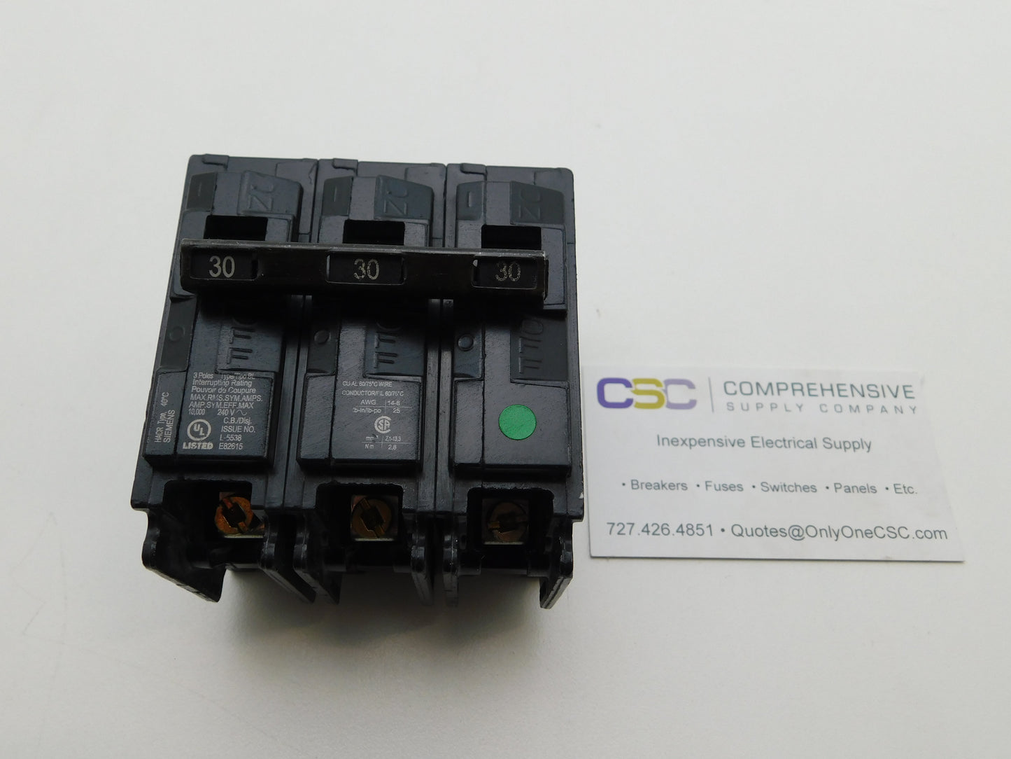 B330 - Siemens 30A Amp 3P Pole 10kA@240V Bolt On Circuit Breaker