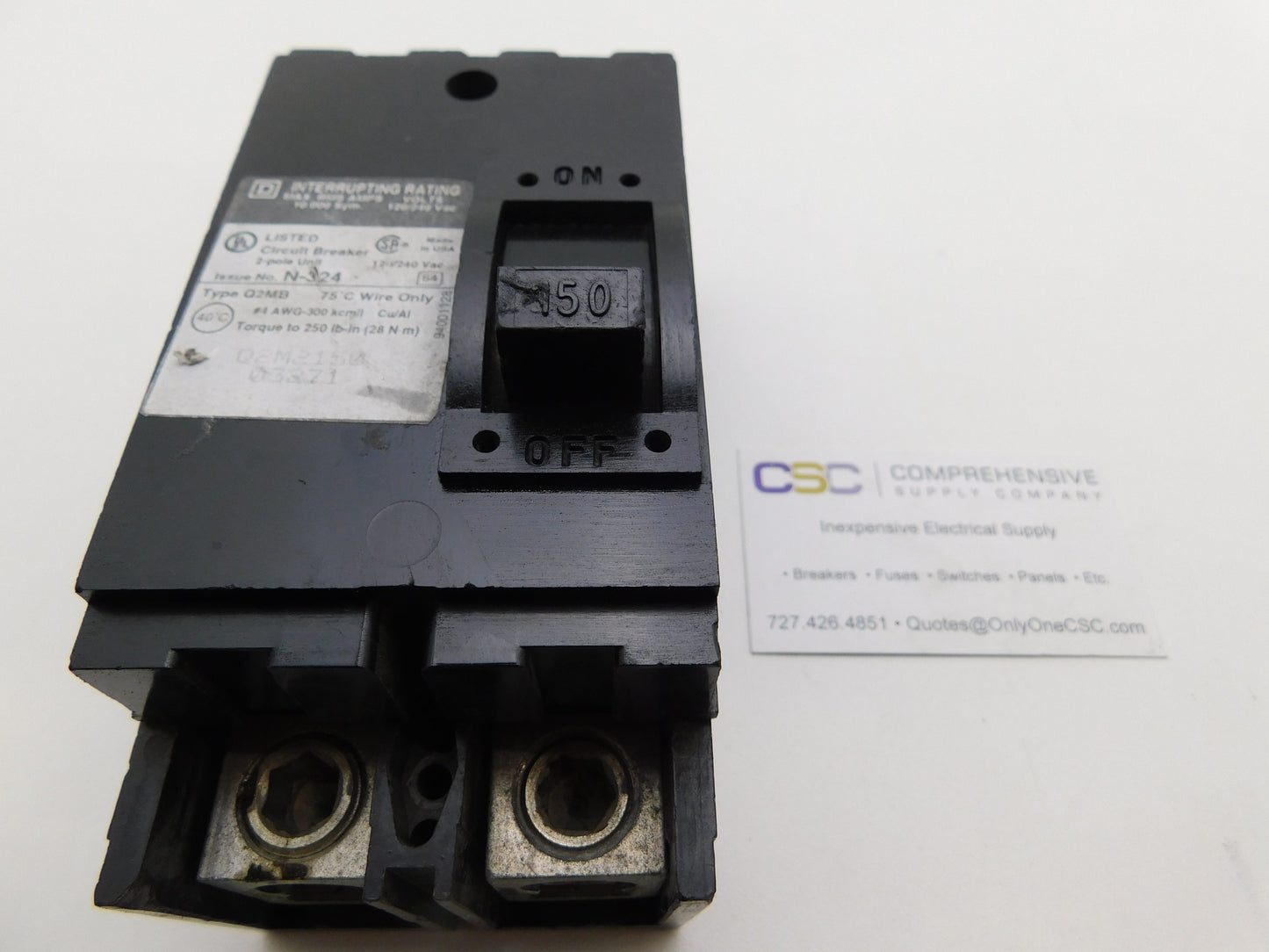 Q2M2150 - Square D 150A Amp 2P Pole 10kA@120/240V Bolt On Circuit Breaker