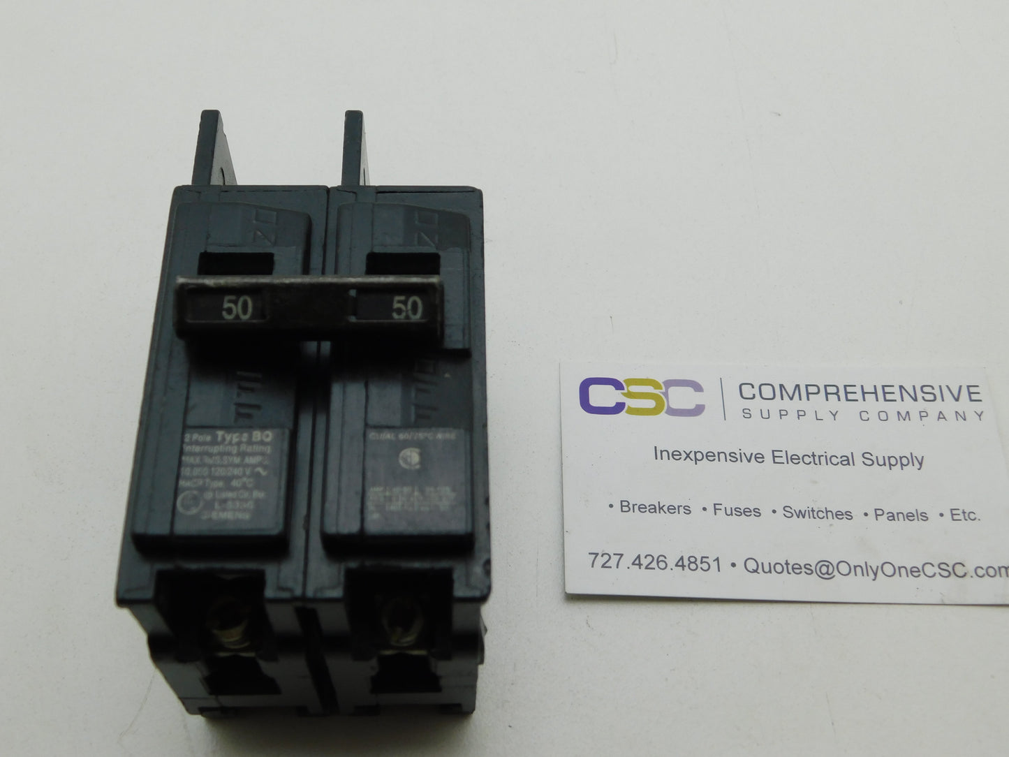 BQ2B050 - Siemens 50A Amp 2P Pole 10kA@120/240V Bolt On Circuit Breaker