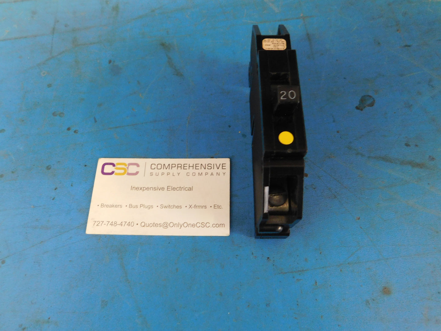 Q20 - Zinsco 20A Amp 1P Pole 10kA@120/240V Plug On Circuit Breaker