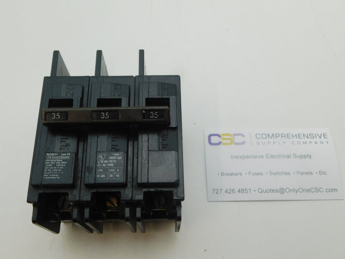 BQ3B035 - Siemens 35A Amp 3P Pole 10kA@240V Bolt On Circuit Breaker