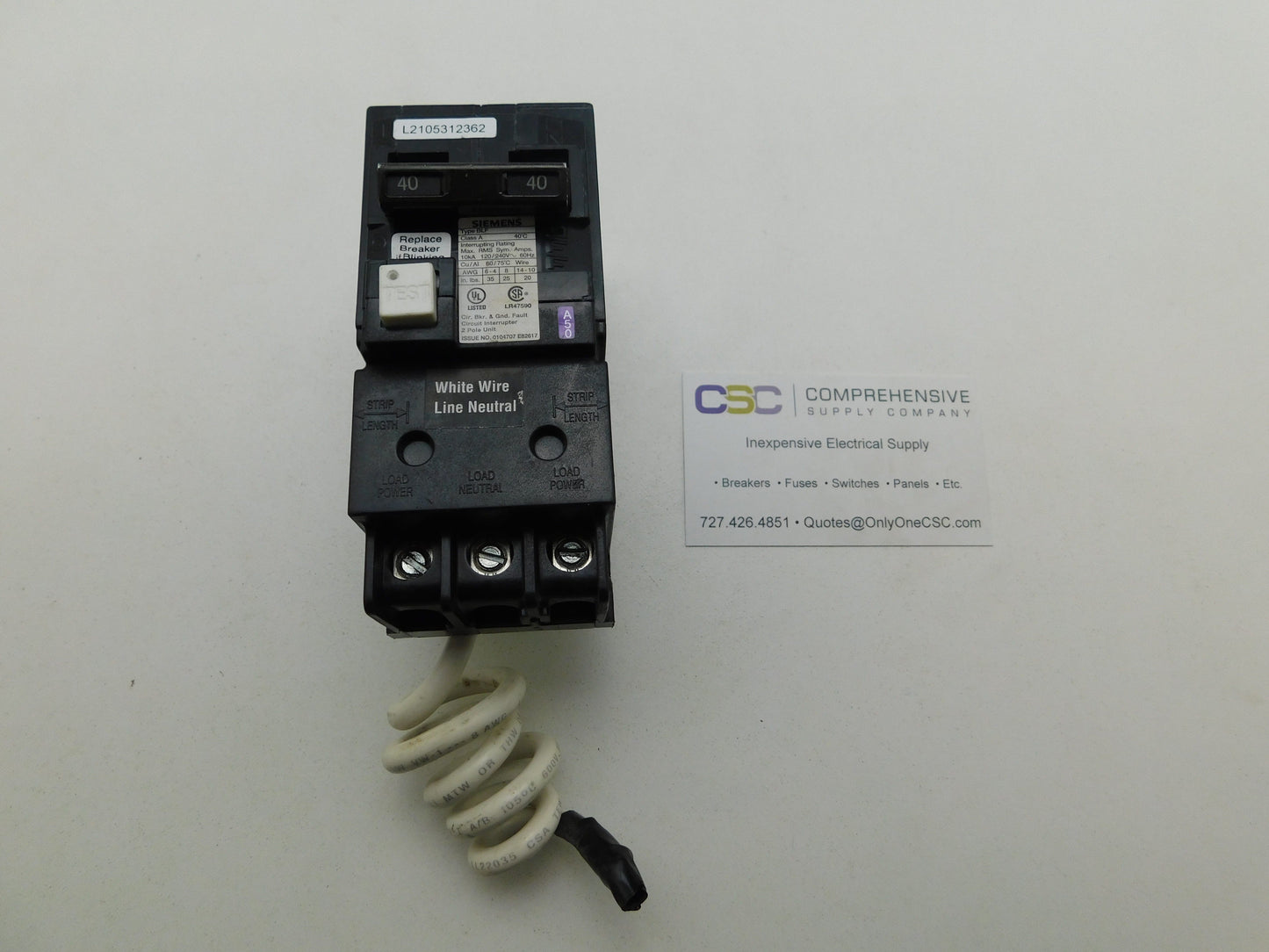 BF240A - Siemens 40A Amp 2P Pole 10kA@120/240V Bolt On Ground Fault GFCI Circuit Breaker