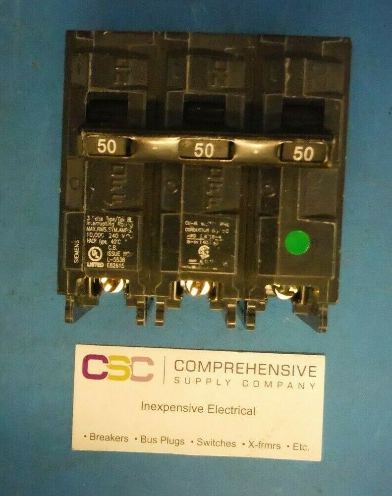 B350 - Siemens 50A Amp 3P Pole 10kA@240V Bolt On Circuit Breaker