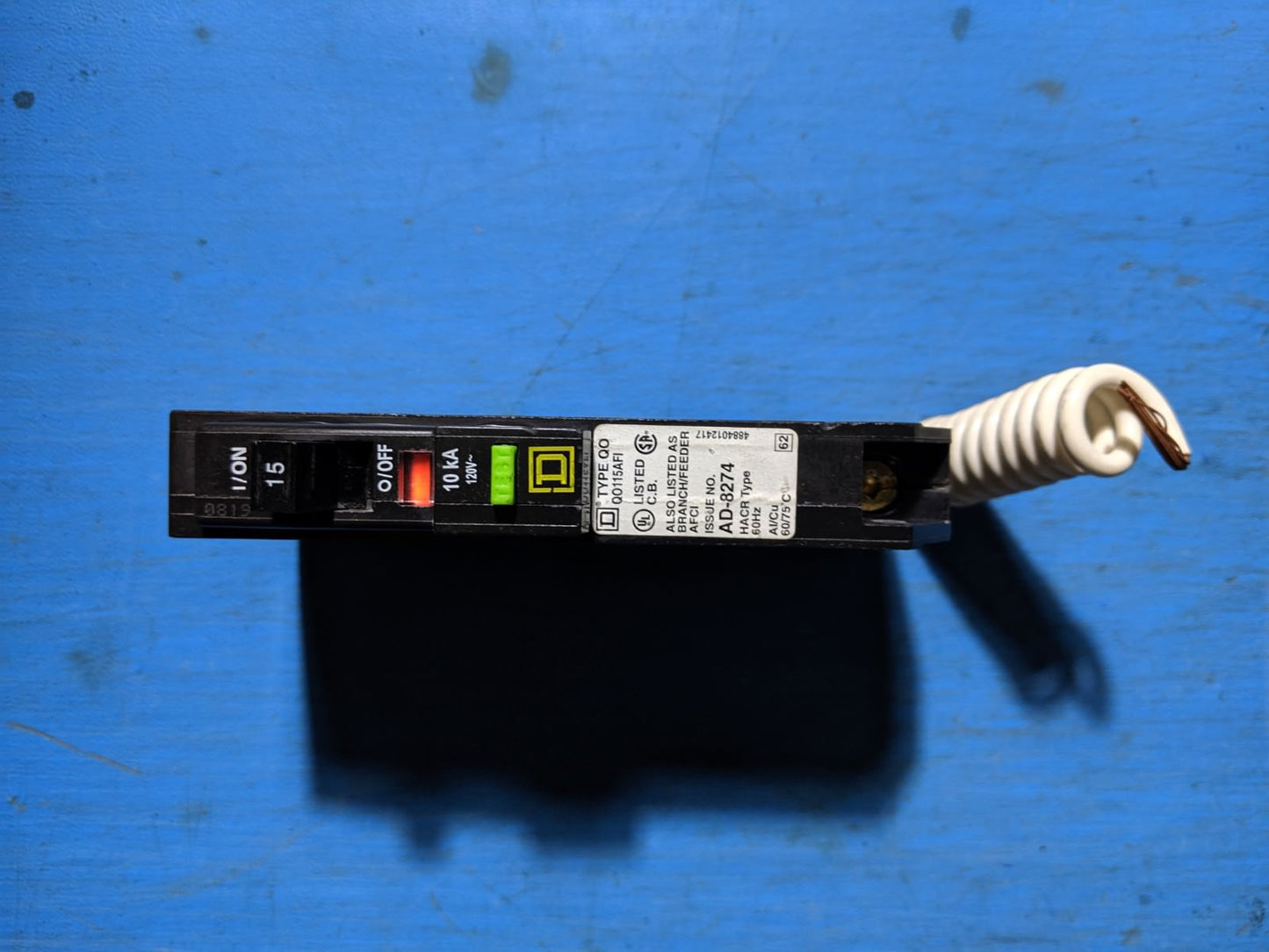 QO115AFI - Square D 15A Amp 1P Pole 10kA@120V Plug On Arc Fault AFCI Circuit Breaker