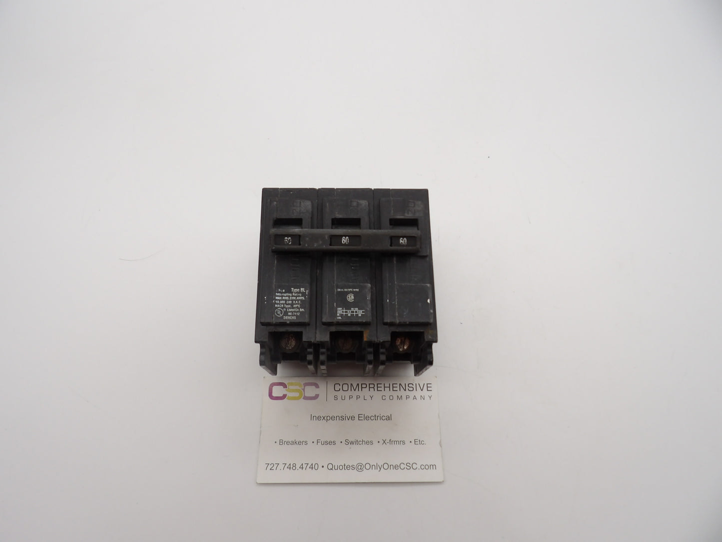 B360 - Siemens 60A Amp 3P Pole 10kA@240V Bolt On Circuit Breaker