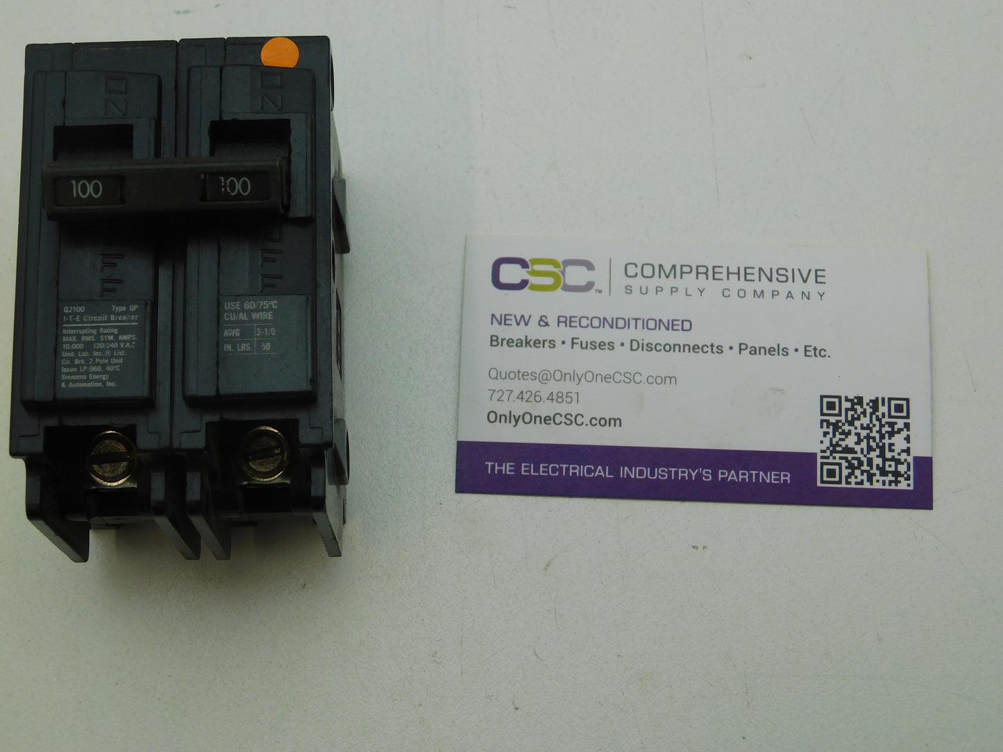 Q2100 - Siemens 100A Amp 2P Pole 10kA@120/240V Plug On Circuit Breaker - Older Series