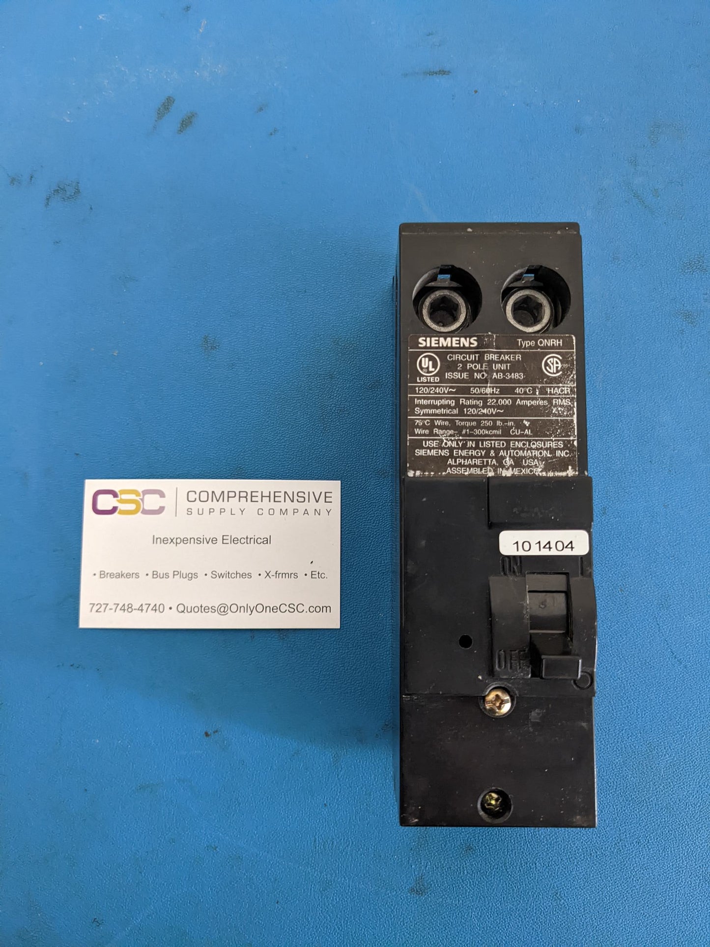 QN2150RH - Siemens 150A Amp 2P Pole 22kA@120/240V Plug On Circuit Breaker W/Reverse Handle