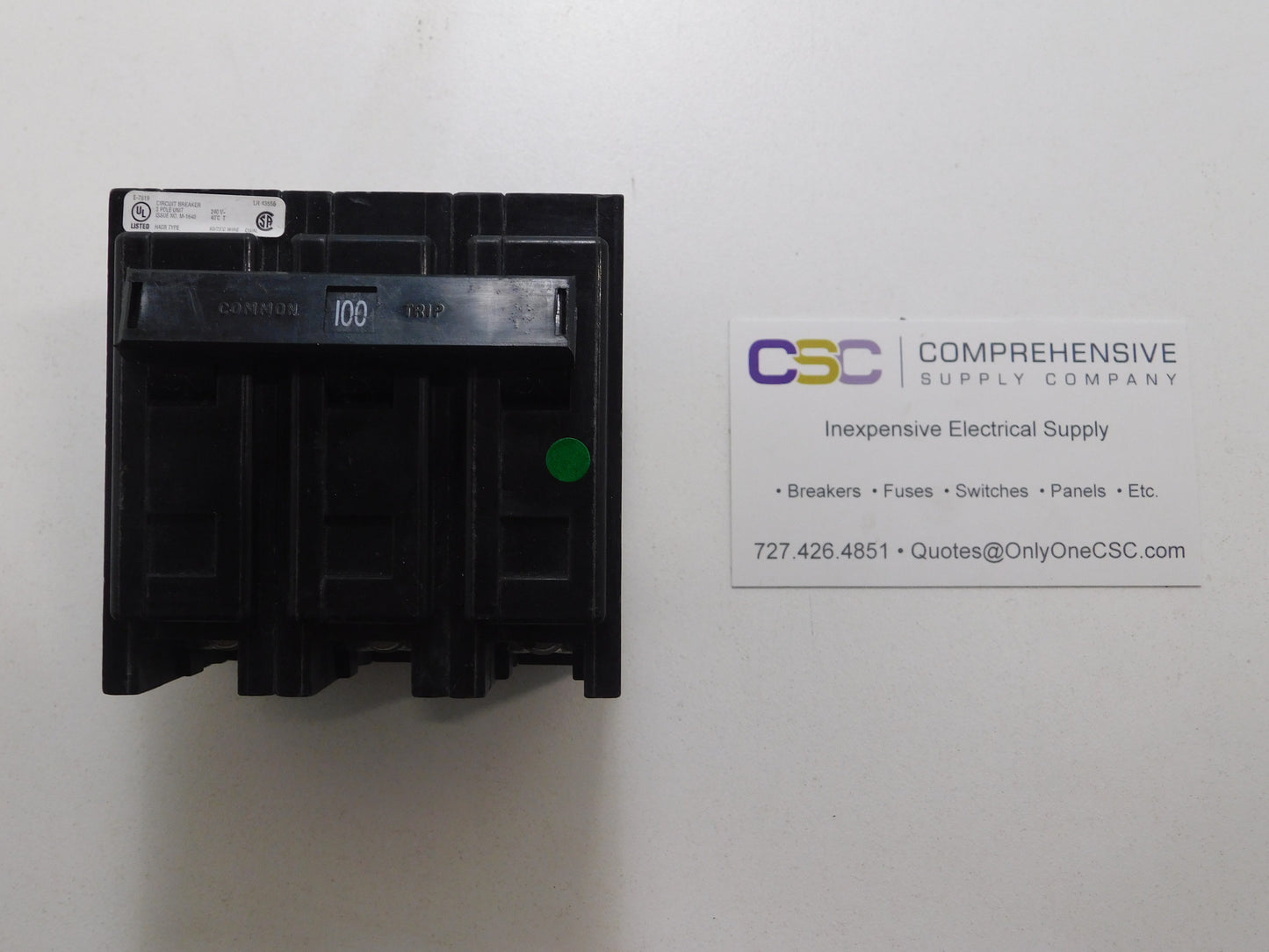 QBHW3100H - Cutler Hammer 100A Amp 3P Pole 22kA@240V Bolt On Quicklag Circuit Breaker