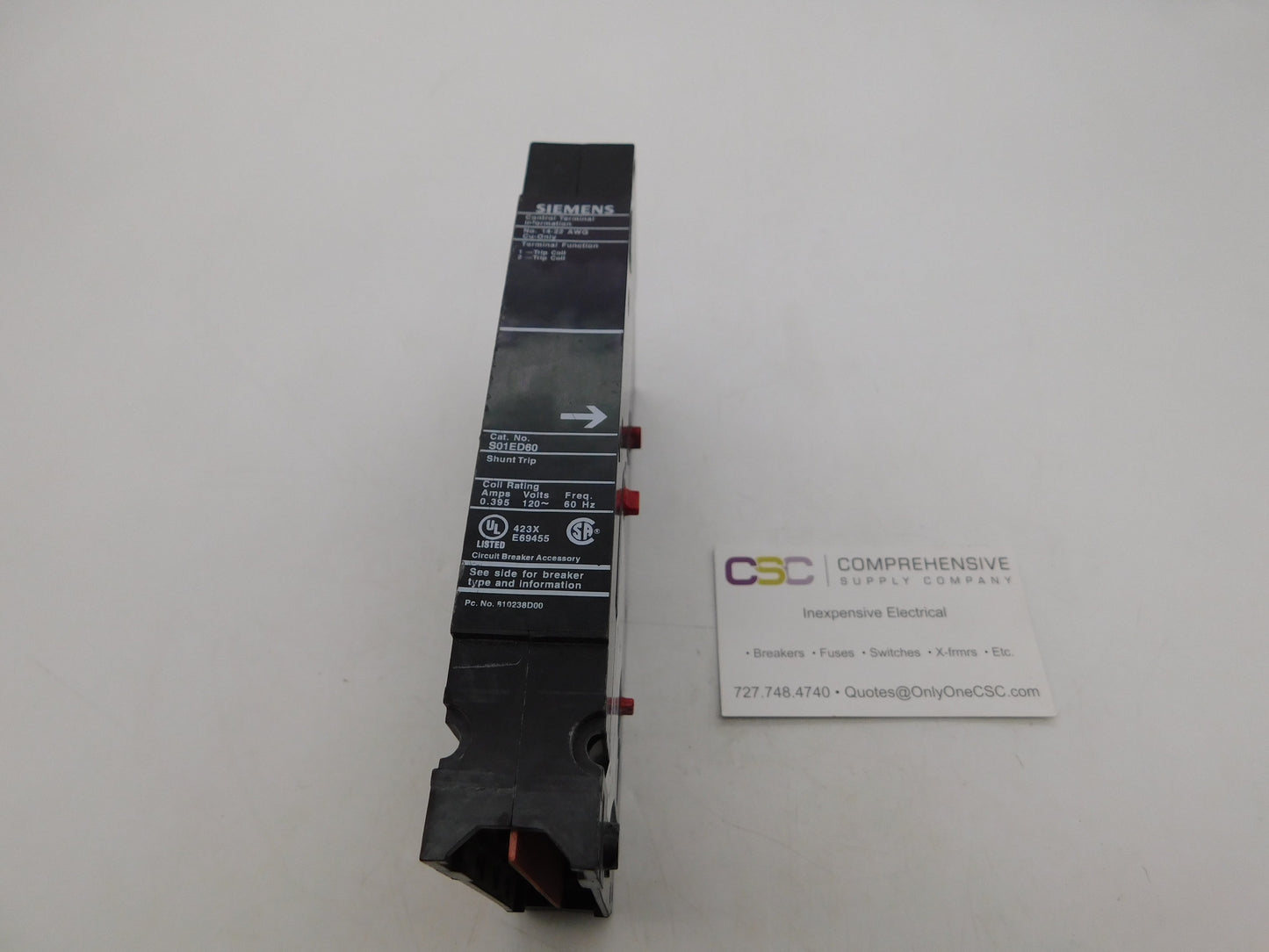 S01ED60 - Siemens Shunt Trip Suitable For Ed,Hed,Hhec,Ced,Em6B,Emkb Frame Circuit Breaker W/120V Coil