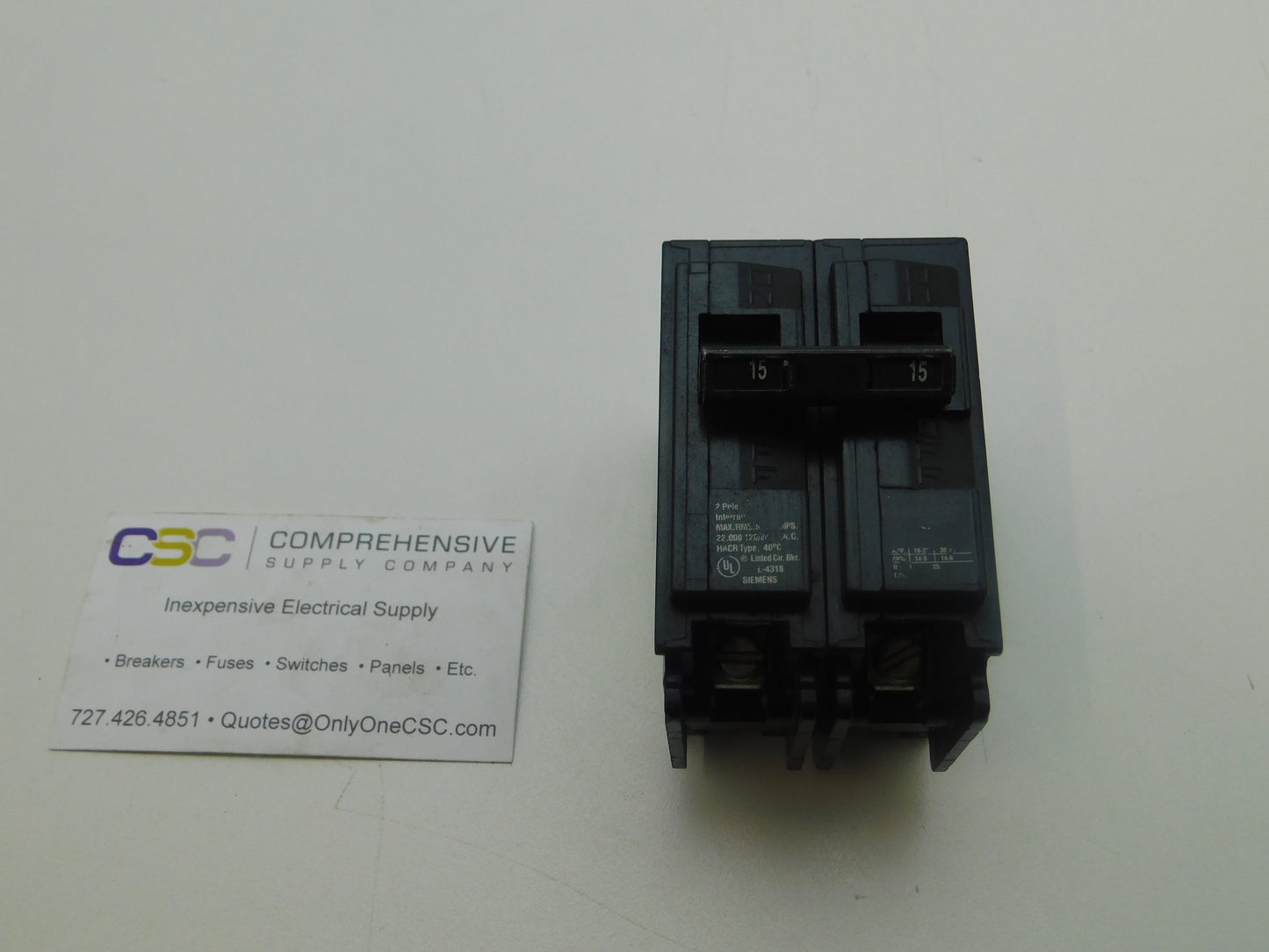 B215H - Siemens 15A Amp 2P Pole 22kA@120/240V Bolt On Circuit Breaker