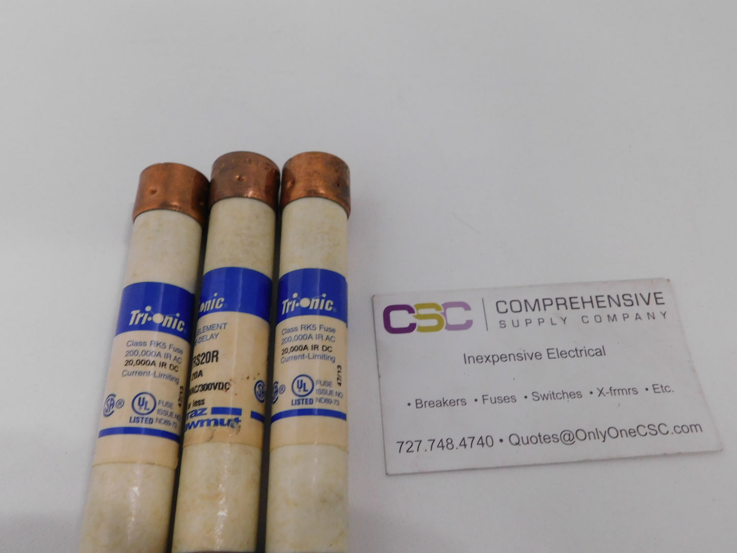 TRS20R - Mersen 20A Amp 600V Class Rk5 Tri-Onic Time Delay Cartridge Fuse - 3Pk