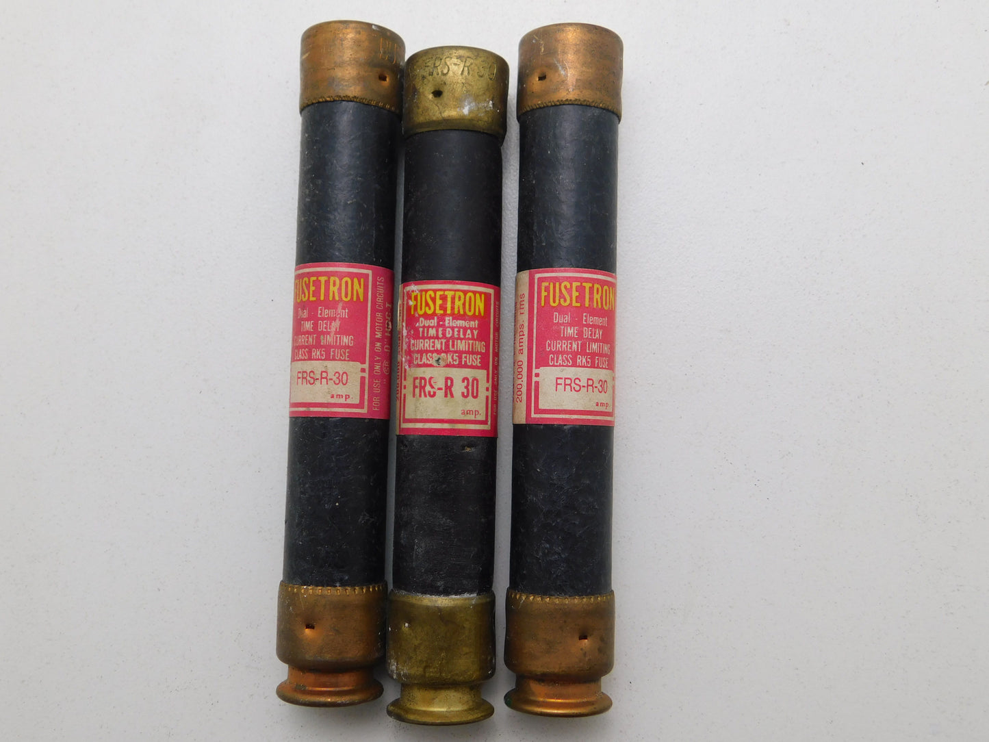 FRSR30 - Bussmann 30A Amp 600V Clas Rk5 Fusetron Time Delay Cartridge Fuse - 3 Pack & Original Series