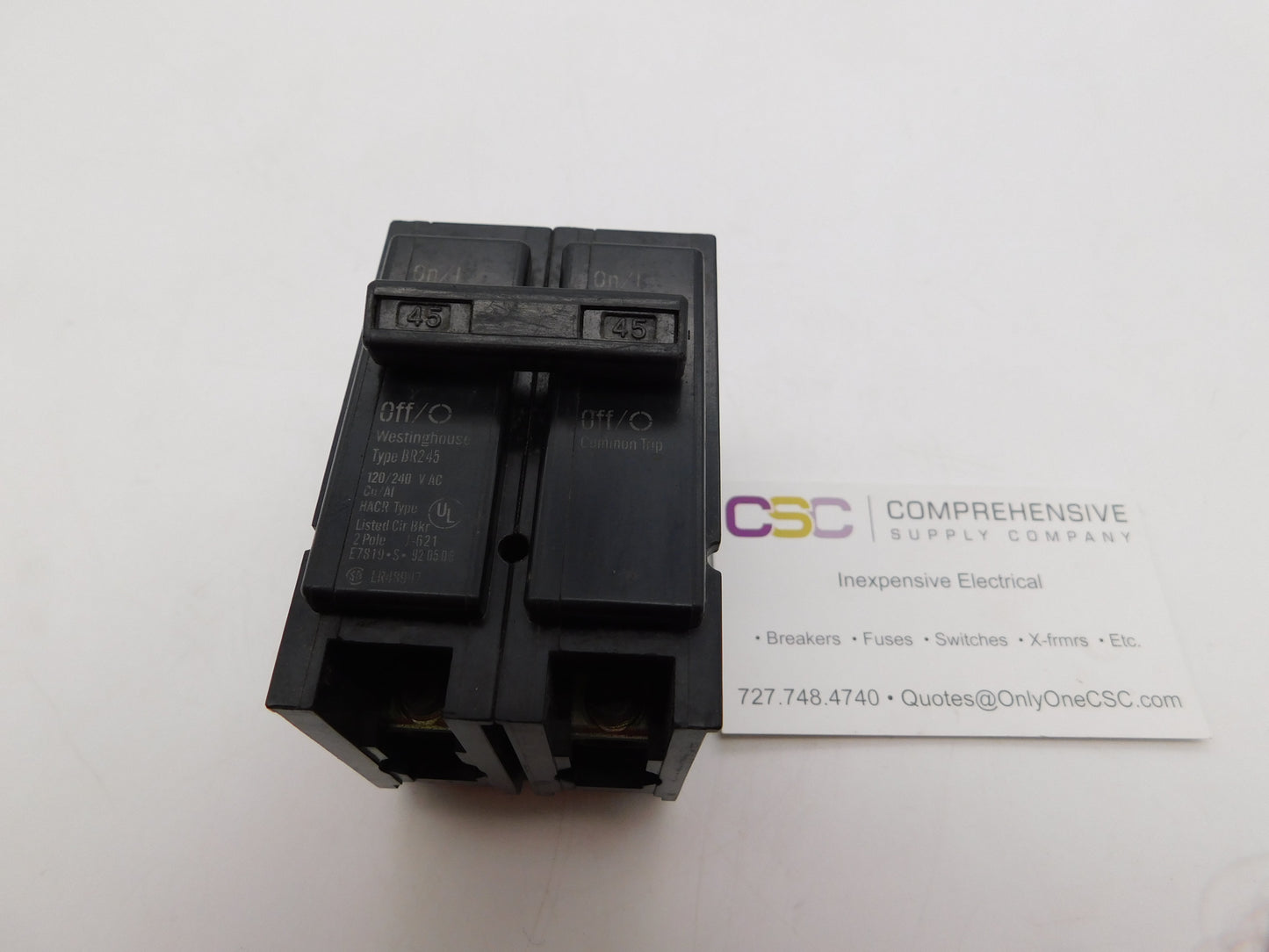 BR245 - Westinghouse 45A Amp 2P Pole 10kA@120/240V Plug On Circuit Breaker